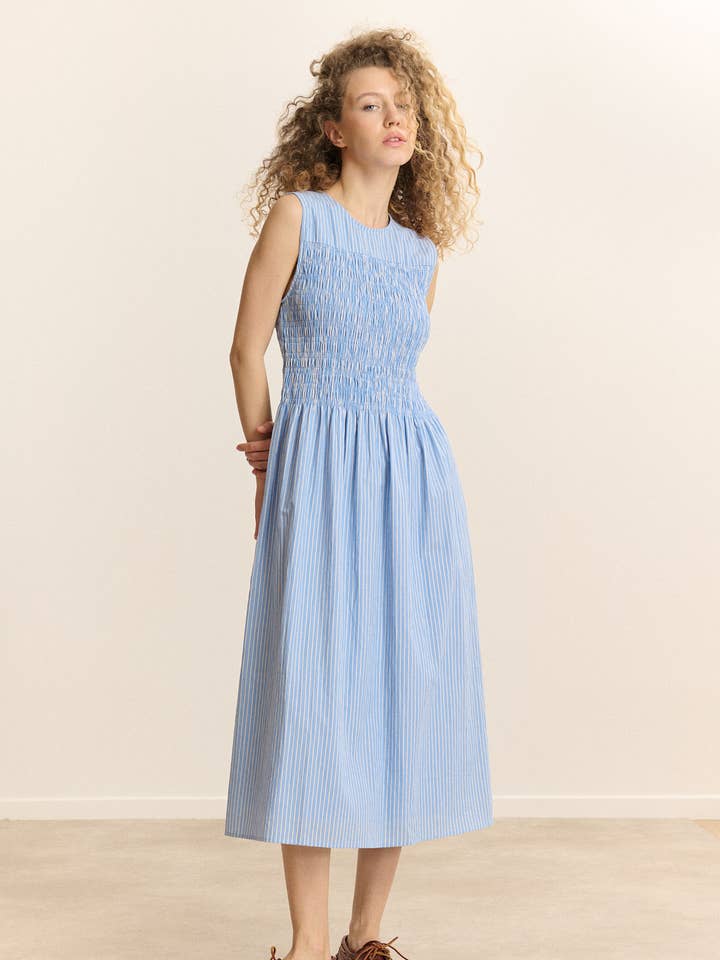 Striped long dress - CAPUCINE for wholesale by Garance Paris