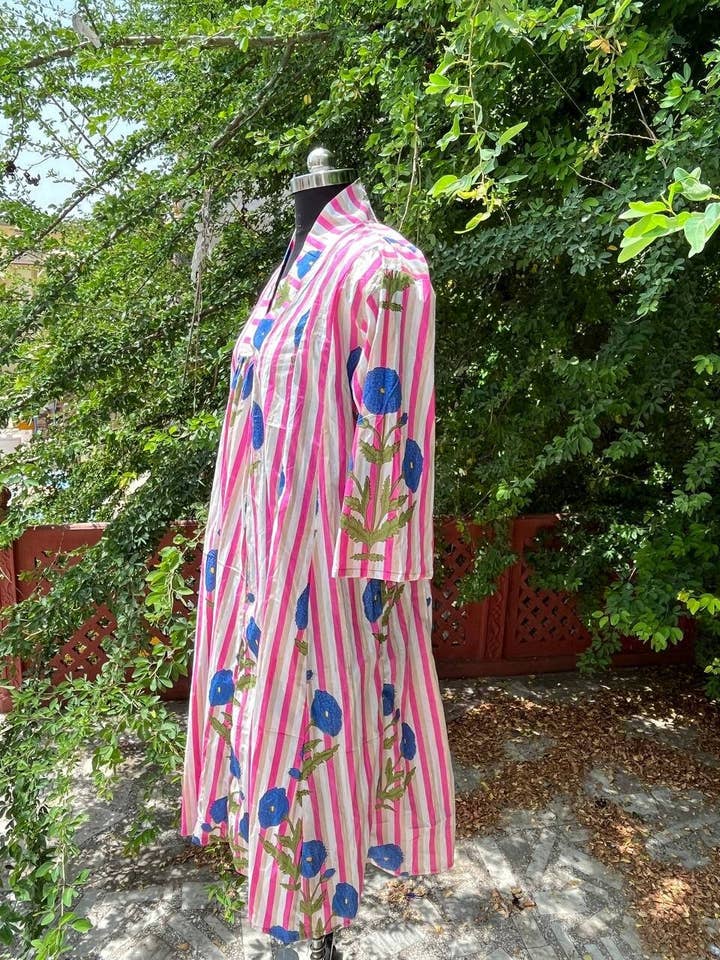 Bhawana Handicrafts - Wholesale Dress - Women's - Indian Cotton Floral Block Print Handmade Circle Long Dress3