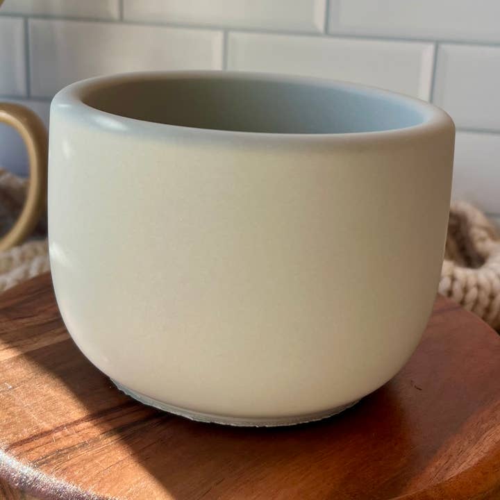 Vaso in cemento color crema - 12 oz per la vendita all'ingrosso da parte di Bumblebee Candle Co.