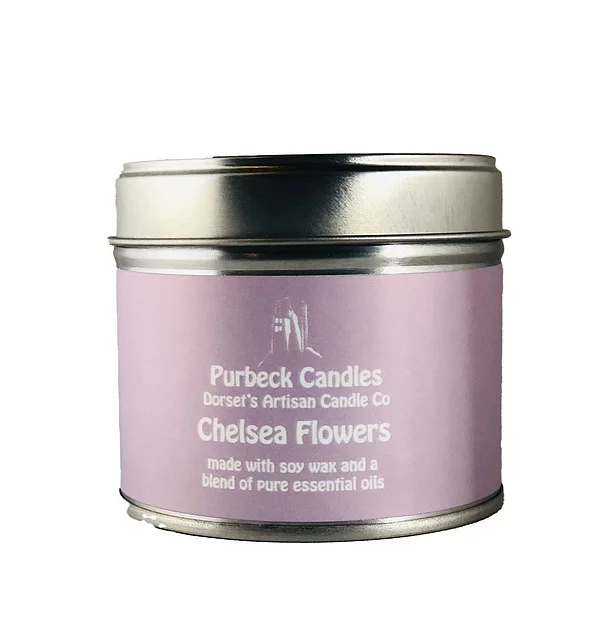 Purbeck Candles – wholesale Travel candles – Signature Range Candle in a Tin - Chelsea Flowers2