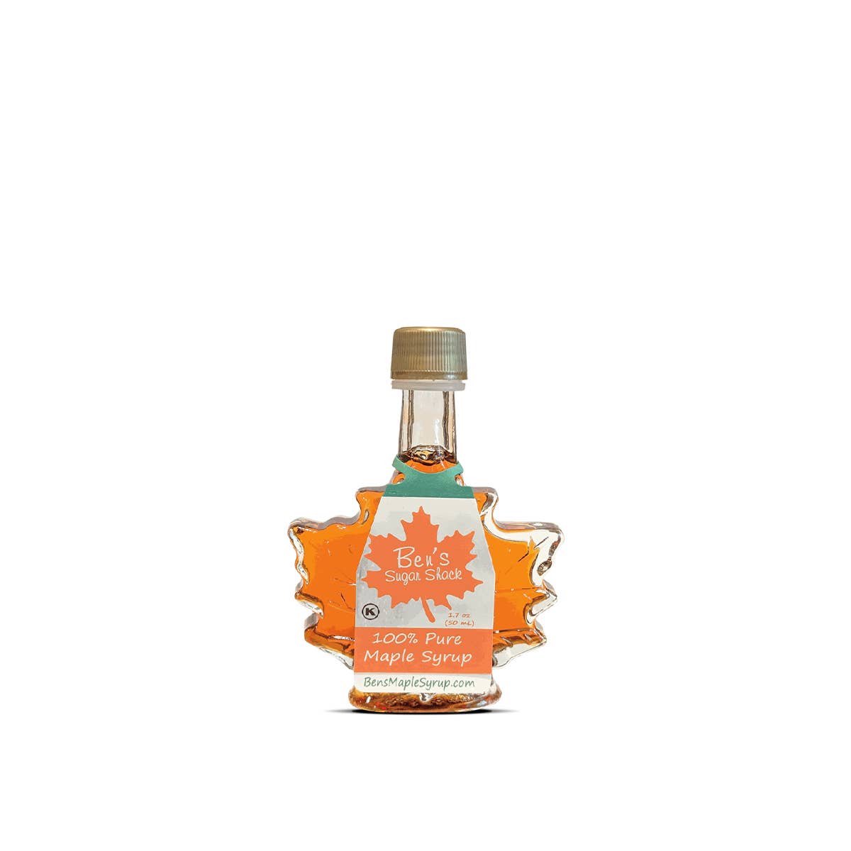 Ben's Sugar Shack - Wholesale Maple Syrup - Maple Syrup in Glass Leaf Bottle 1.7 Oz.