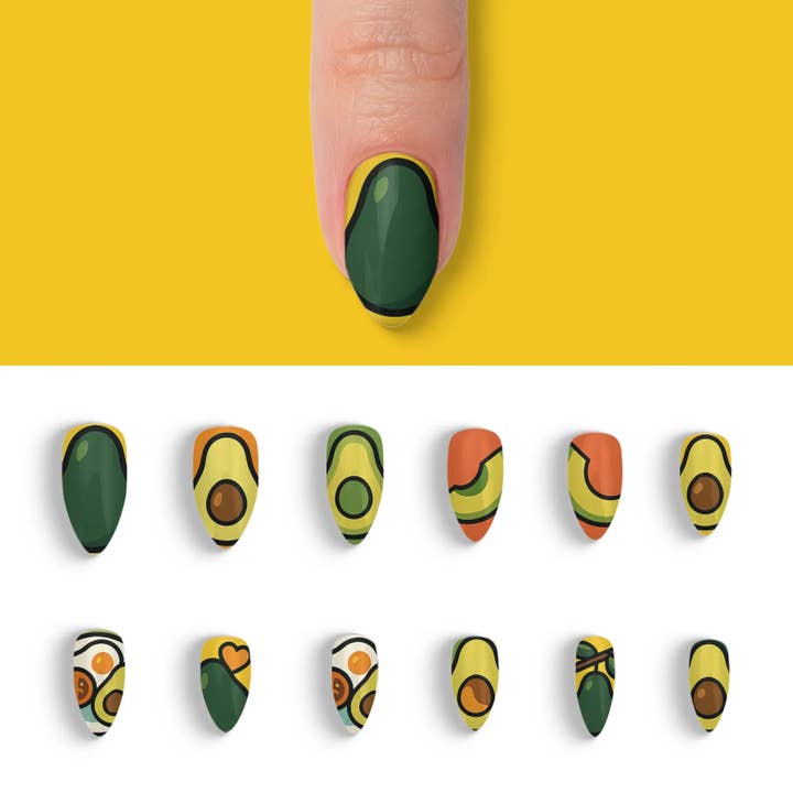 FYNE BODY - Wholesale Press-on/fake nails - Avocado Blossom Delight Avocado Press-On Nails1