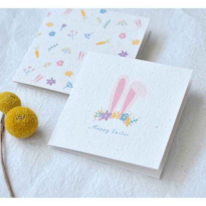 Bunny Floral Wreath Planteerbare wenskaart - Enkel voor wholesale door Nurturing Nature Cards