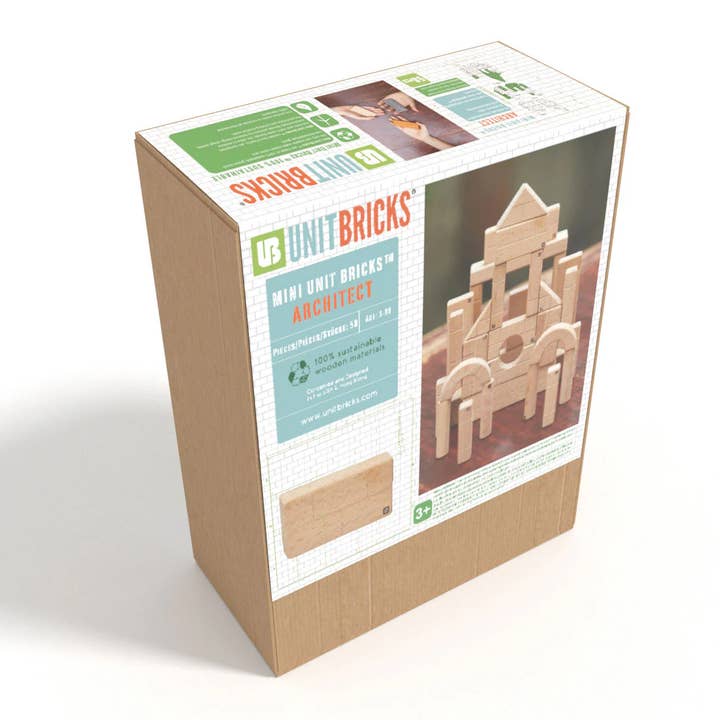 UNIT BRICKS 58 pcs Mini Unit Bricks Wood Building Set Age 3+ for wholesale by Unit Bricks