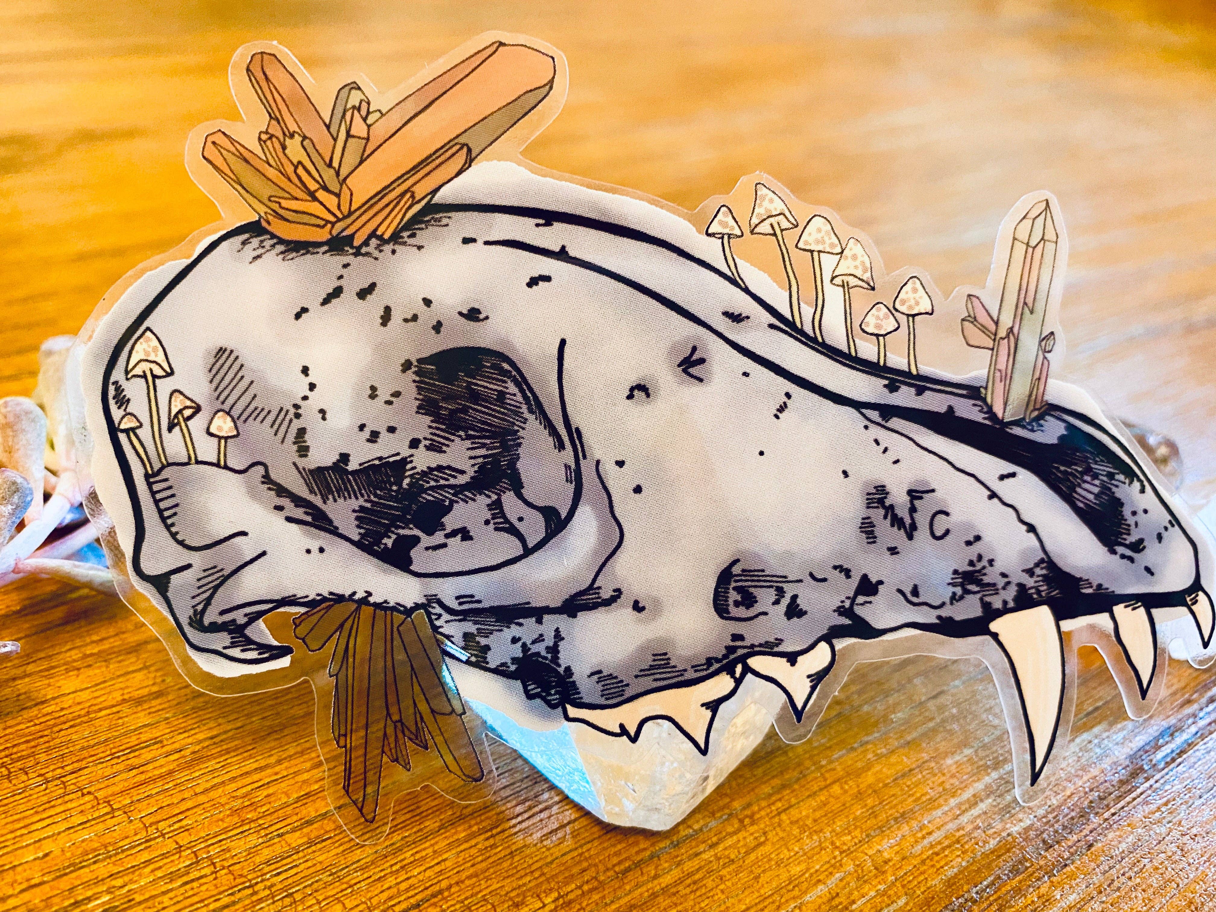 Golden Grove Paper - Wholesale Sticker - Crystallized Skull Semi-Transparent Sticker1