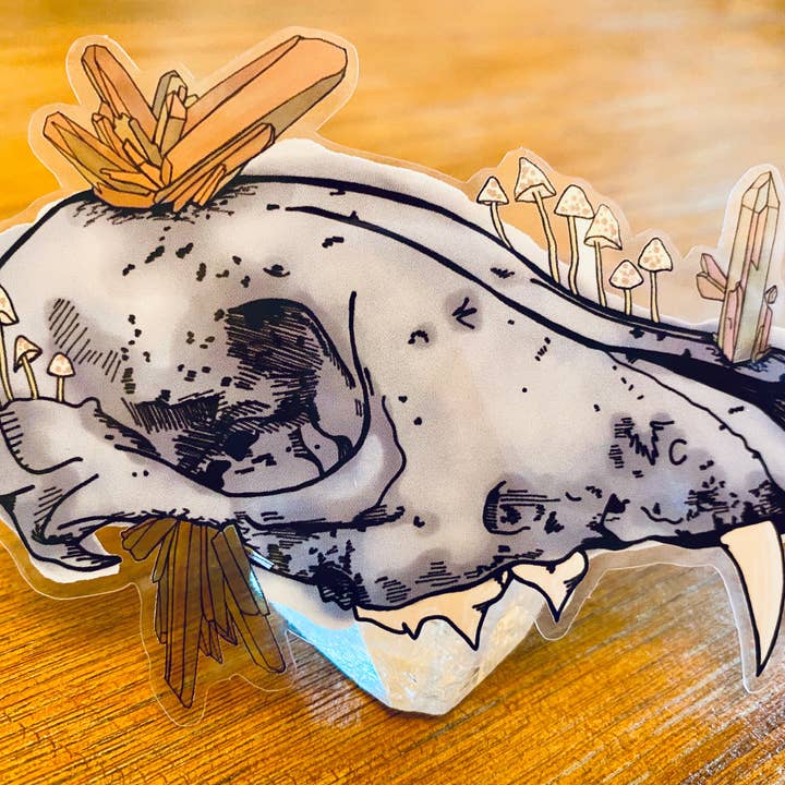 Golden Grove Paper - Wholesale Sticker - Crystallized Skull Semi-Transparent Sticker1