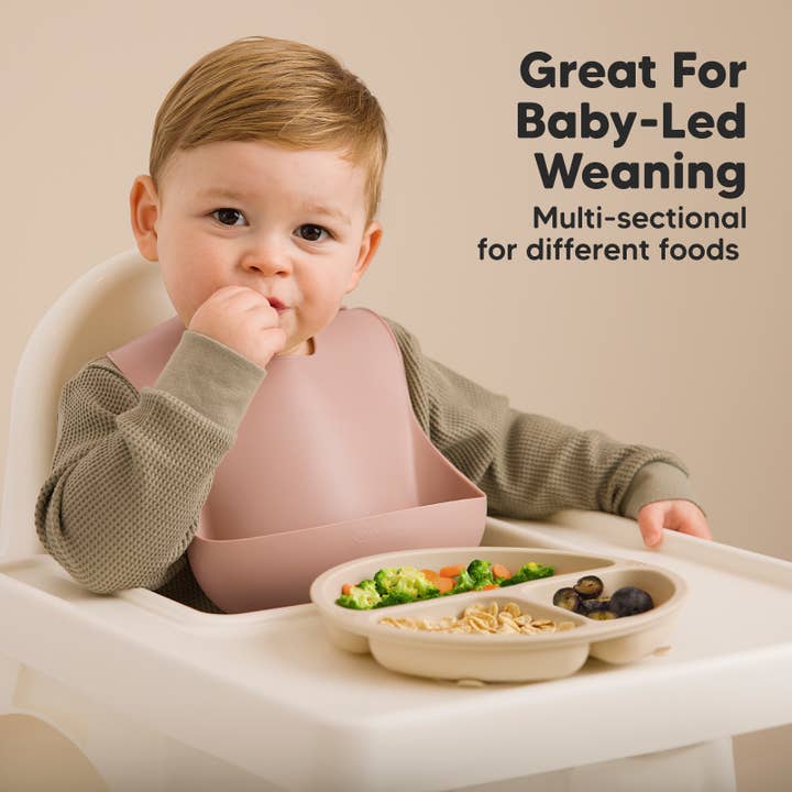 Slate 3-Pack Prep Suction Plates with Lids BPA-Free Baby Plate for wholesale on Faire7