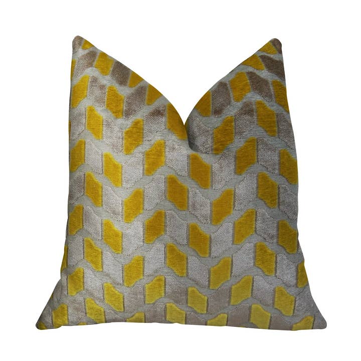 Coussin de luxe fait main Gold Snow, cuivre et taupe pour la vente par Plutus Home Brands