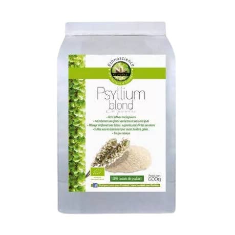 Psyllium blond en poudre BIO 150 g+ / 600 g- Ecoidees pour la vente par Ecohesens