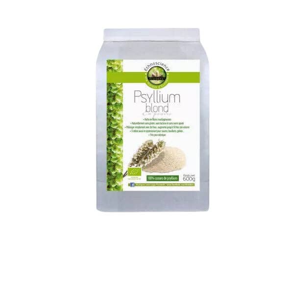 Organic blond psyllium powder 150 g+/600 g - Ecoidees for wholesale by Ecohesens