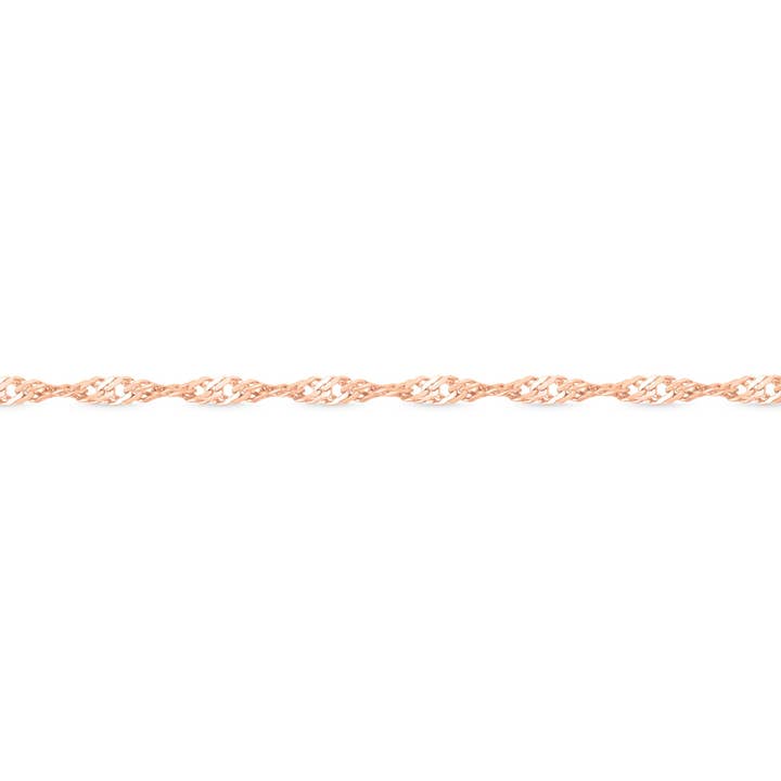 WJW - Wholesale Link & Chain Necklace - 14K Solid Rose Gold 1.2 mm Singapore Chain - By The Inch