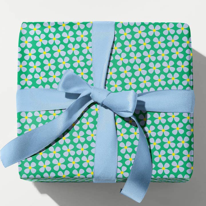 Blue Poppy Parade Wrapping Paper for wholesale by My Darlin'