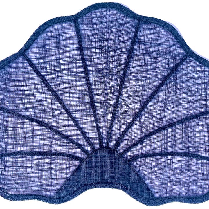 Placemat, Natural, Nautilus (Navy) for wholesale by Tisch New York