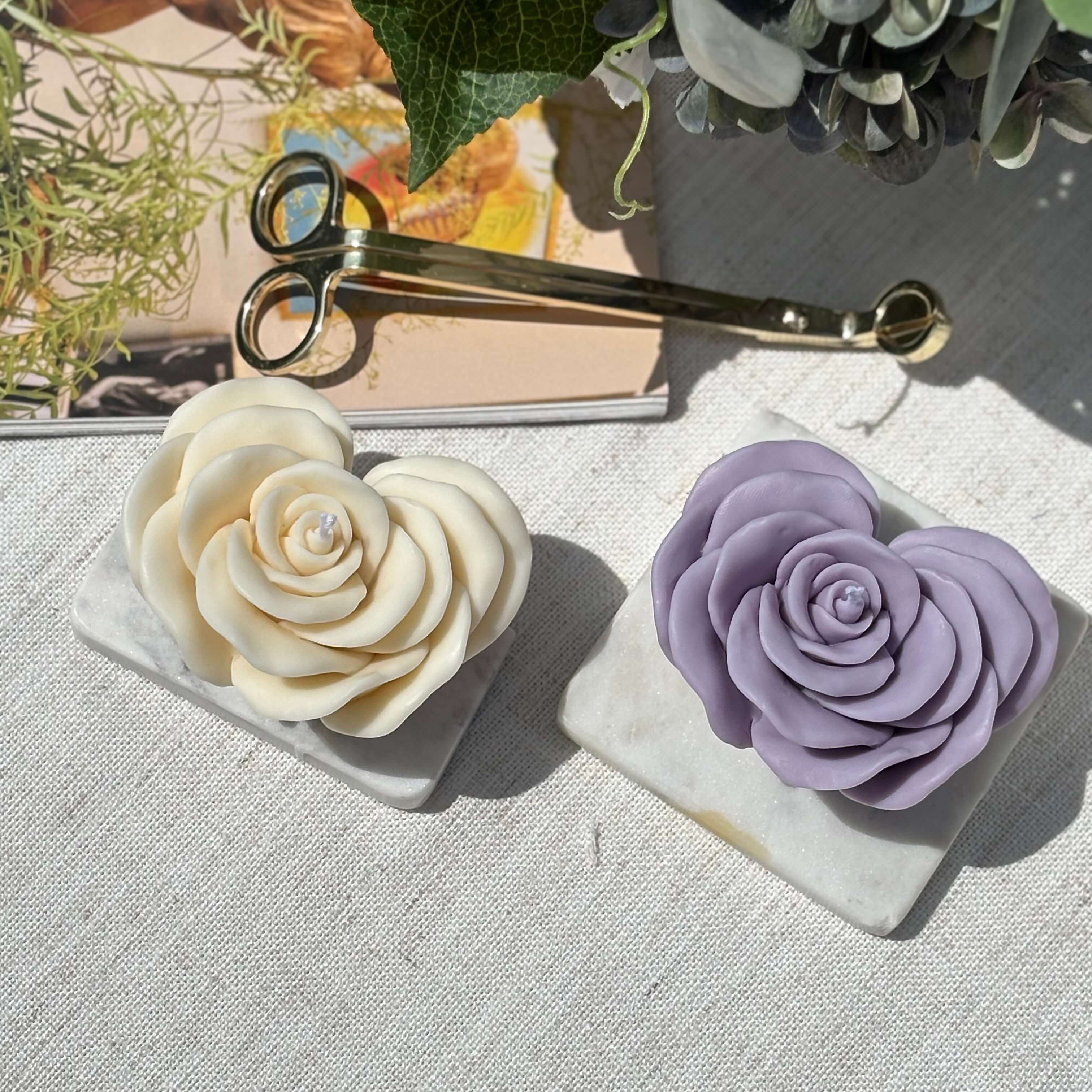 OH MY BOX - Vente Bougies piliers - Coffret Cadeau Bougie Rose | Bougie Fleur Décorative en Cire de Soja6