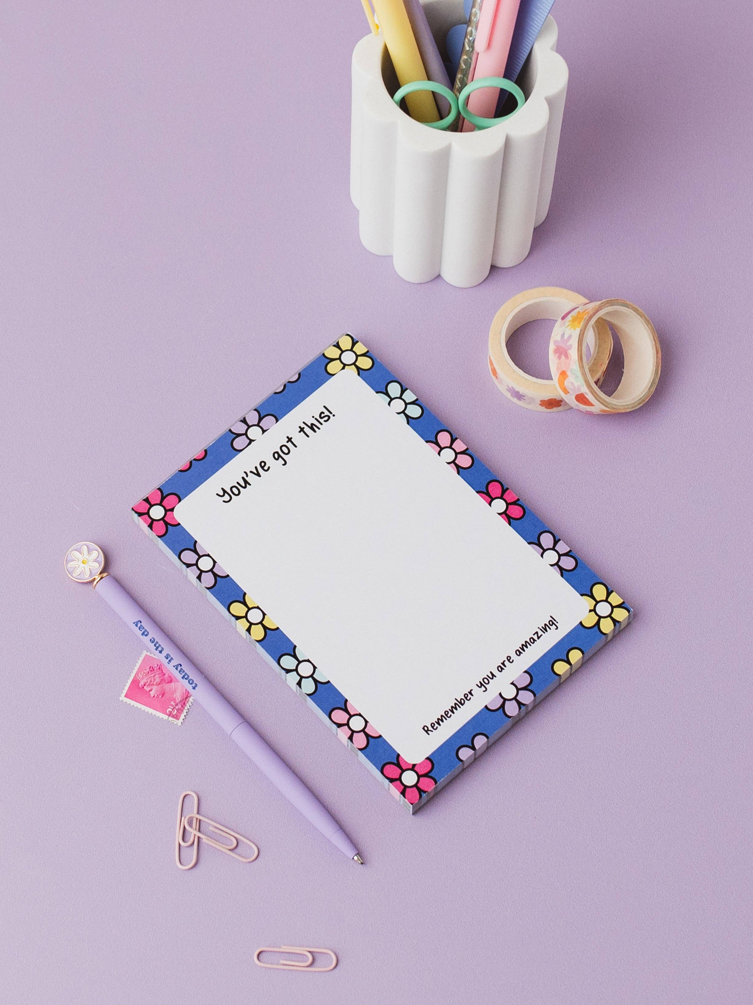 The Happy Company – wholesale Notepad – Cute Flower Print A6 To Do List Notepad1