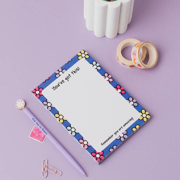 The Happy Company ā wholesale Notepad ā Cute Flower Print A6 To Do List Notepad1
