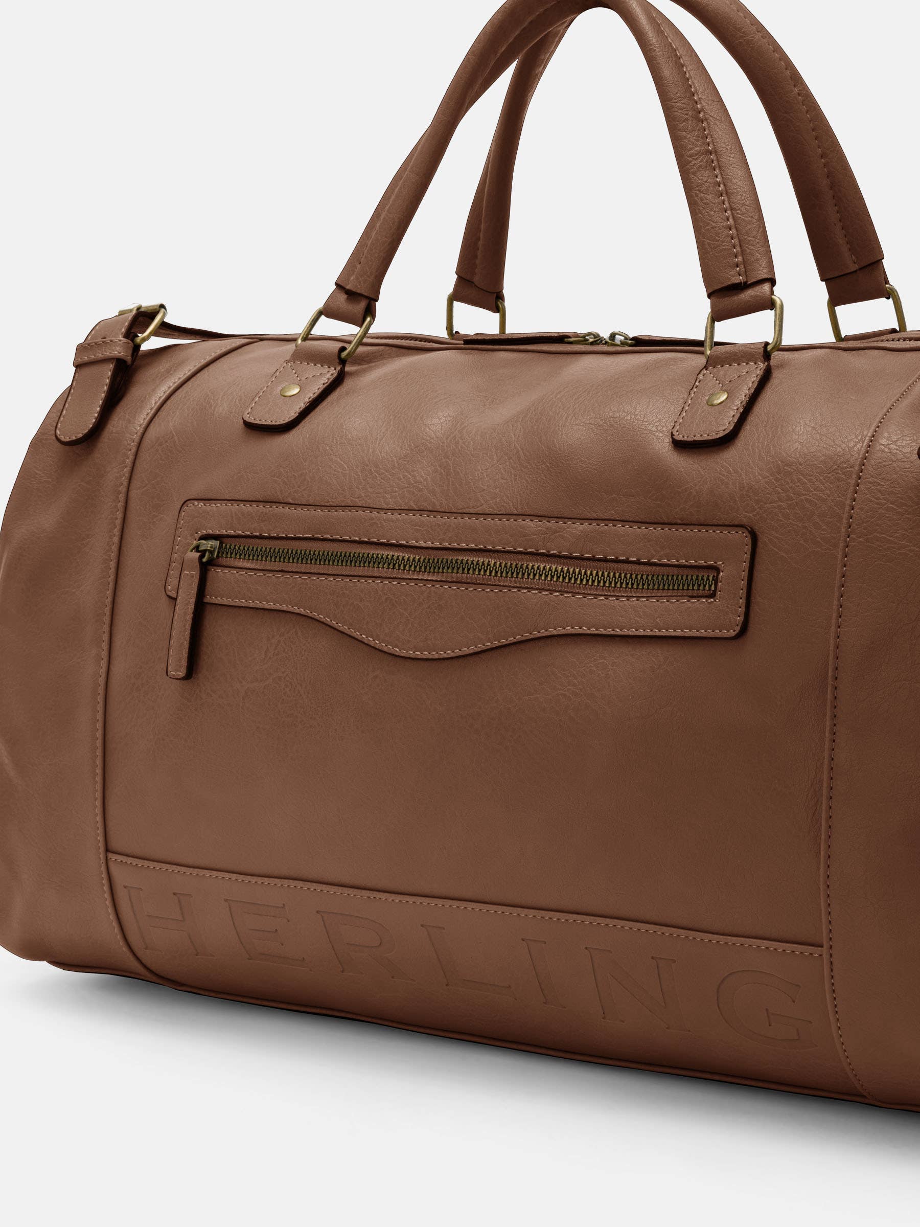 Herling – Saco de viagem - Unissexo por atacado – Herling - Bolsa de viagem vintage grande em couro PU11