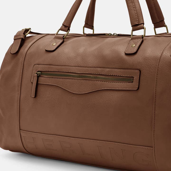 Herling – Saco de viagem - Unissexo por atacado – Herling - Bolsa de viagem vintage grande em couro PU11