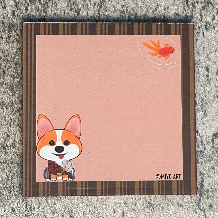 Bloc-notes Thor Goldfish en forme de fan pour la vente par Miyo Art Design