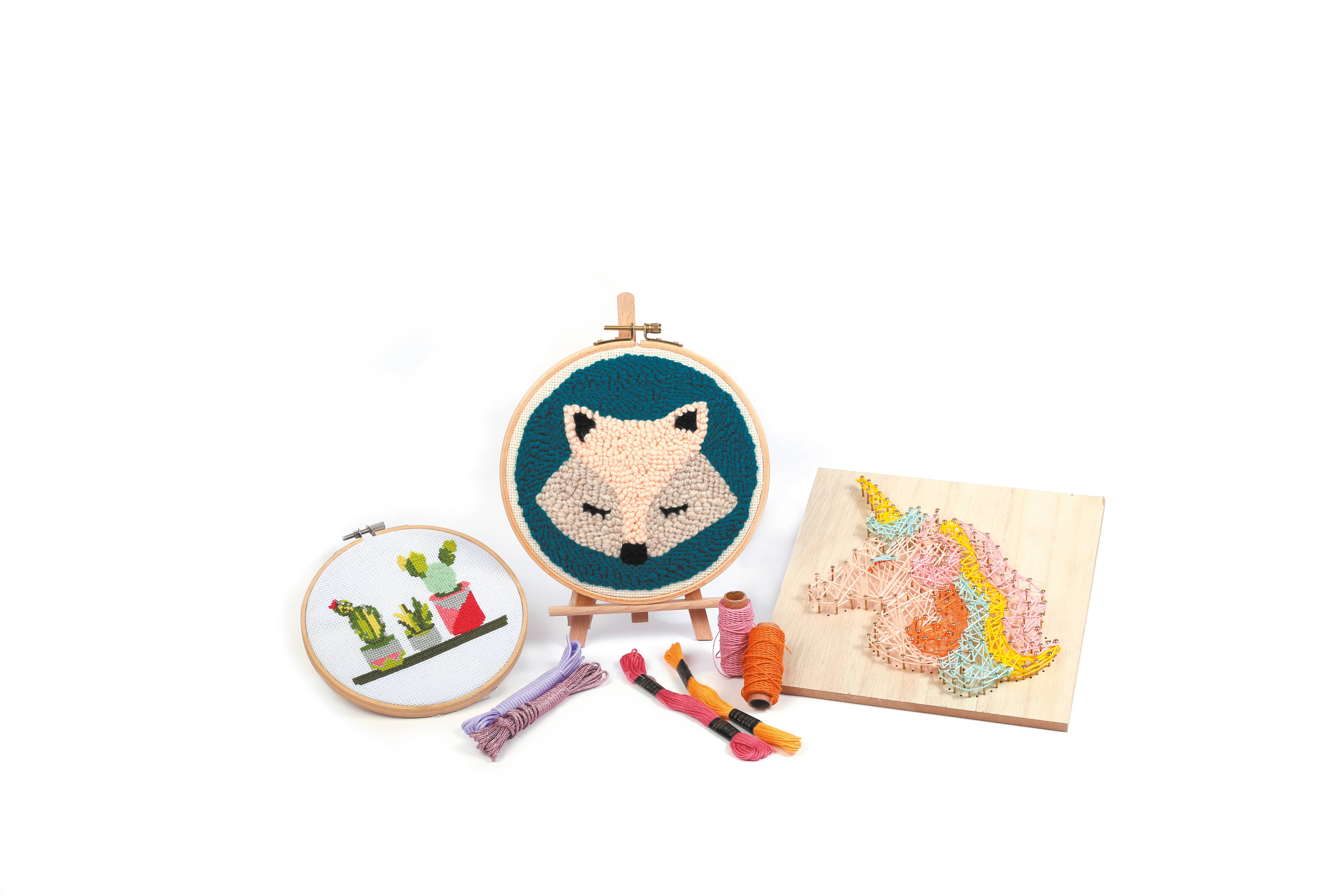 Graine Créative - Wholesale Craft Sewing Kit - PUNCH NEEDLE KIT FOX DIA. 200mm3