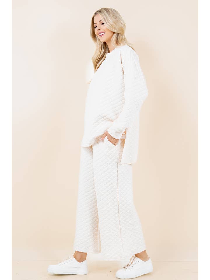 BEESON RIVER - Wholesale Lounge Set - Women's - Solid Warm Quilted Matching Set7