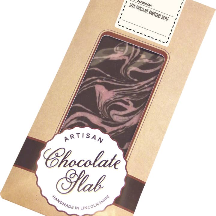 Hames Chocolates - Wholesale Chocolate Bar - UK ONLY. Raspberry Ripple Dark Chocolate Artisan Bar