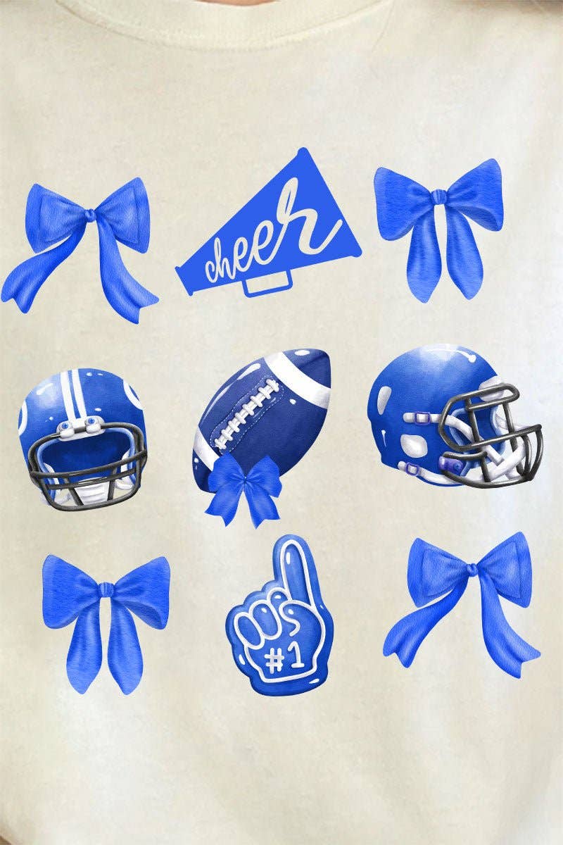 Wholesale Accessory Market - Wholesale Screen Printed T-Shirt - Women's - Blue Blitz And Bows Comfort Colors Adult Ring-Spun Cotton Tee3