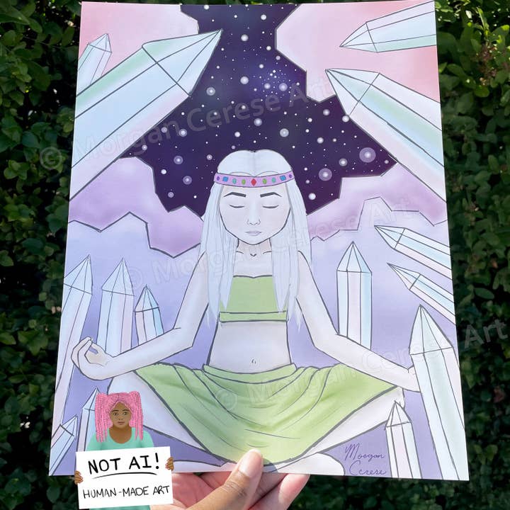 Crystal Witch 8"x10" OR 11"x14" Art Print for wholesale by Morgan Cerese Art