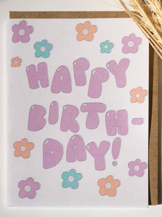 Bubbly Happy Birthday Greeting Card for wholesale by Hanstan Studio