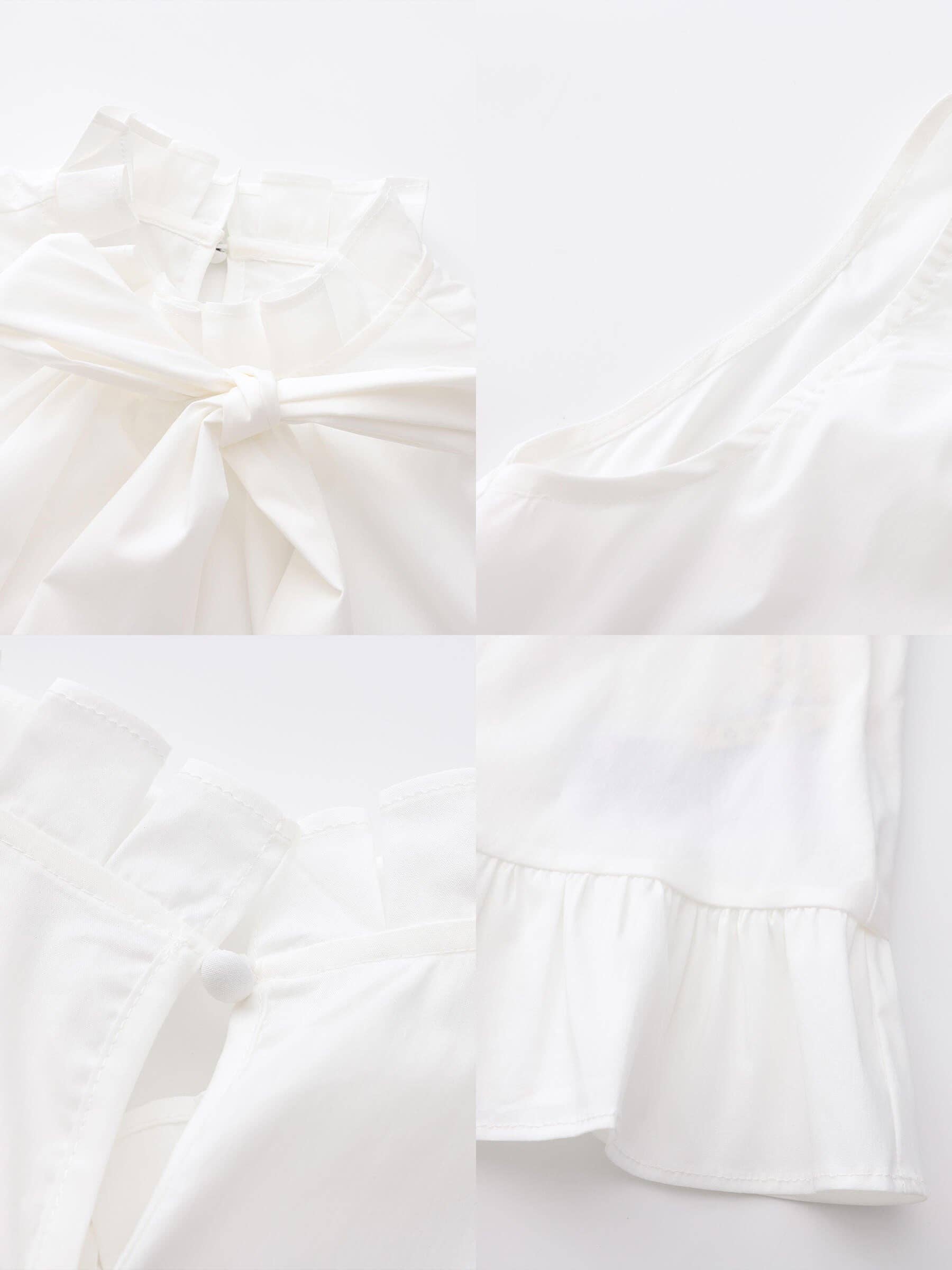 CUBIC - Wholesale Blouse - Women's - Ruffle Stand Collar Tie A-line Tank Top2