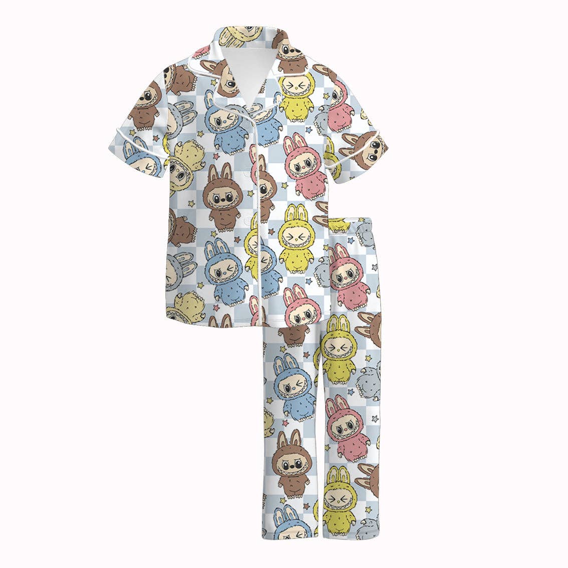 Auraquise - Vente Haut et bas de pyjama – enfant - Ensemble de Pyjama d'Automne Dessin Animé – Doux & Confortable Manches Courtes + Pantalon0