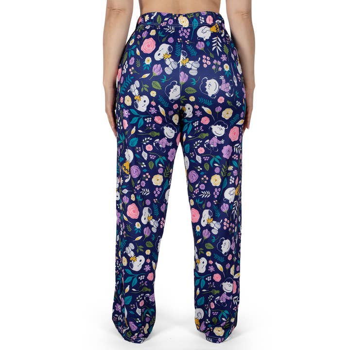 BRIEF INSANITY – Engroshandel Loungesweatpants/jogginbukser – til kvinder – Snoopy Blomstrede Loungebukser2
