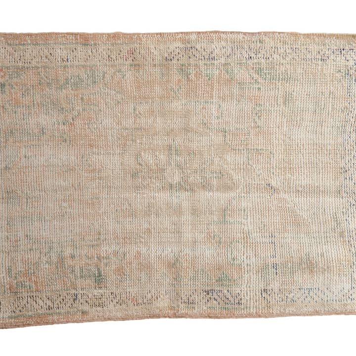 Alfombra cuadrada Oustak envejecido vintage 3x3.5 para venta al por mayor de Old New House