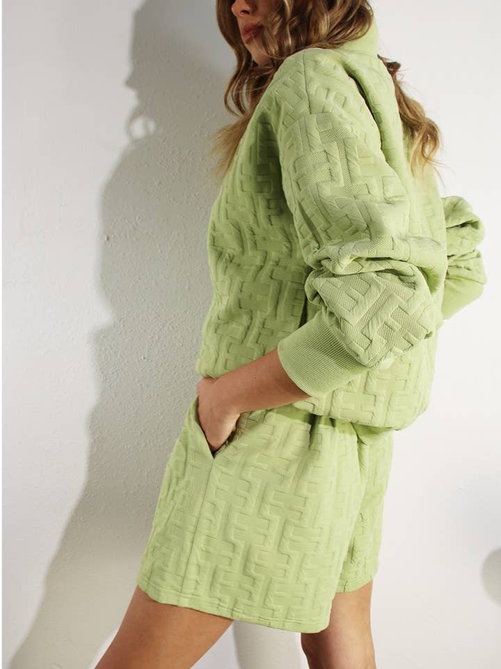 EMBOSSED TOP AND SHORT SET for wholesale by Mulla