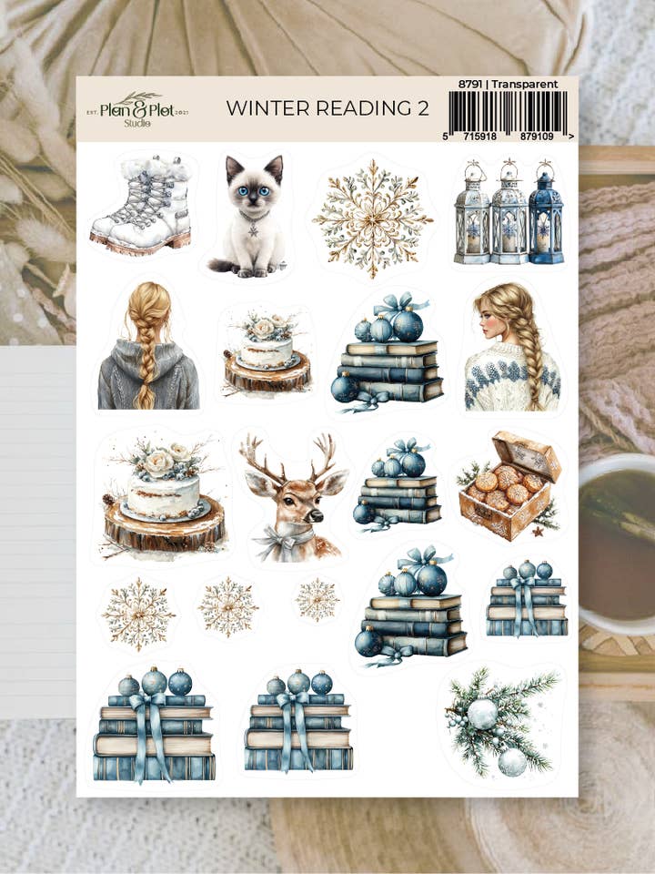 Winter reading 2 | Autocollants pour la vente par Plan & Plot Studio
