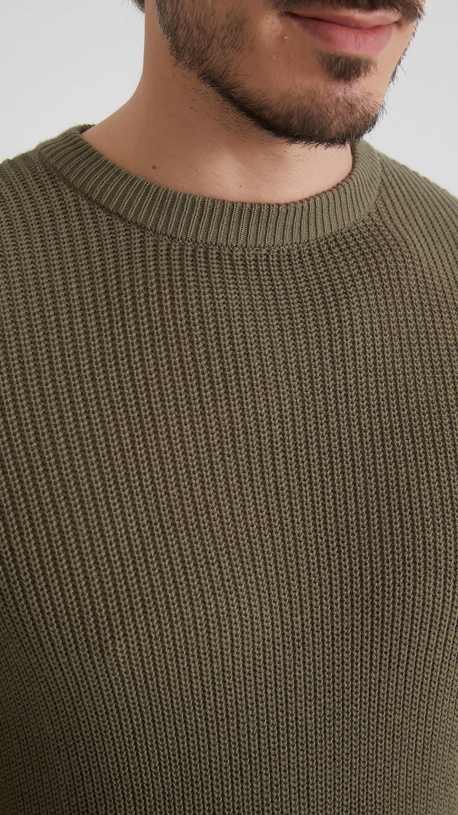 Yves Enzo – Pulôver - Homem por atacado – Camisola de gola redonda 100% algodão - Verde1