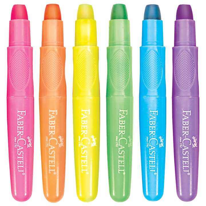Faber-Castell / Creativity for Kids - Wholesale Crayons - Kids & Baby - 6 Neon Chunky Gel Crayons in Storage Case for Kids