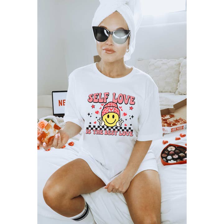 Self Love is the Best Love Graphic Tee for wholesale by Glittering South