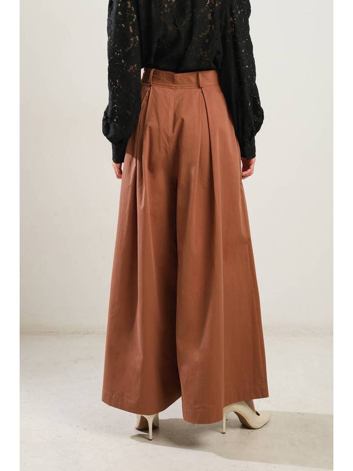 FLYING TOMATO - Wholesale Pants - Women's - A solid woven extra wide leg pant - FP1334