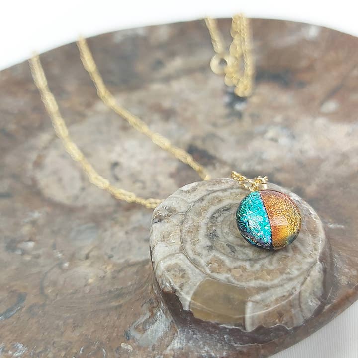 ”Två själar” glas och guld fylld halsband för wholesale av Sélestine