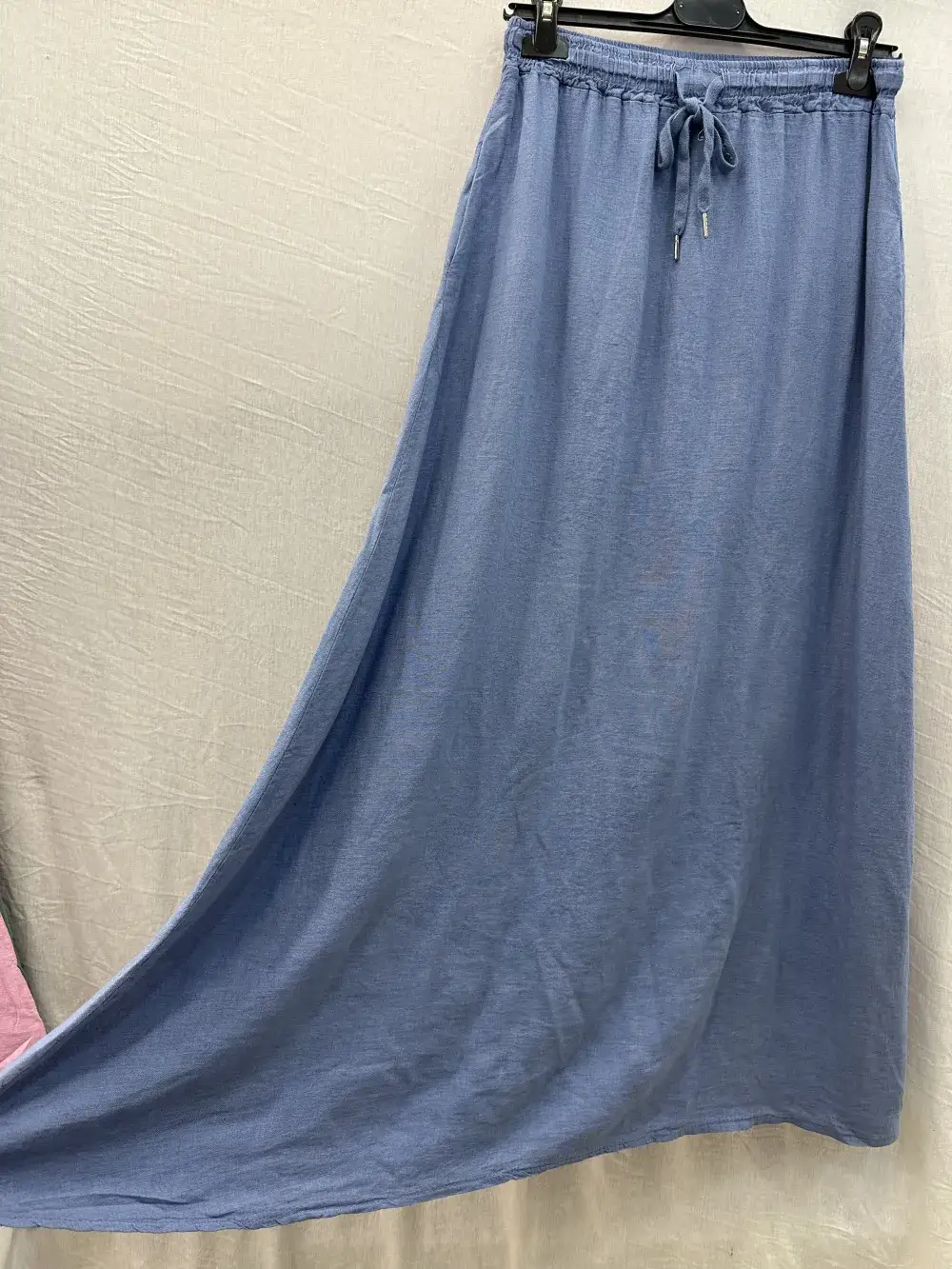 Mimi & Gogo - Wholesale Skirt - Women's - Long linen skirt with two pockets @8628_JLinPoche8