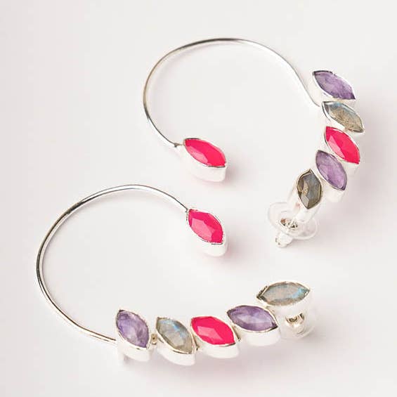 Brincos Ear Cuff Comet Prata Edição Limitada Multicoloridos ACUS por atacado de ACUS