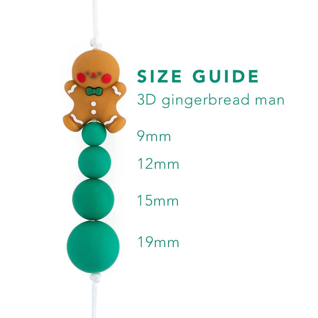 Cara & Co Silicone Craft Supply - Wholesale Craft Supplies - 3D Gingerbread Man Silicone Focal Beads2