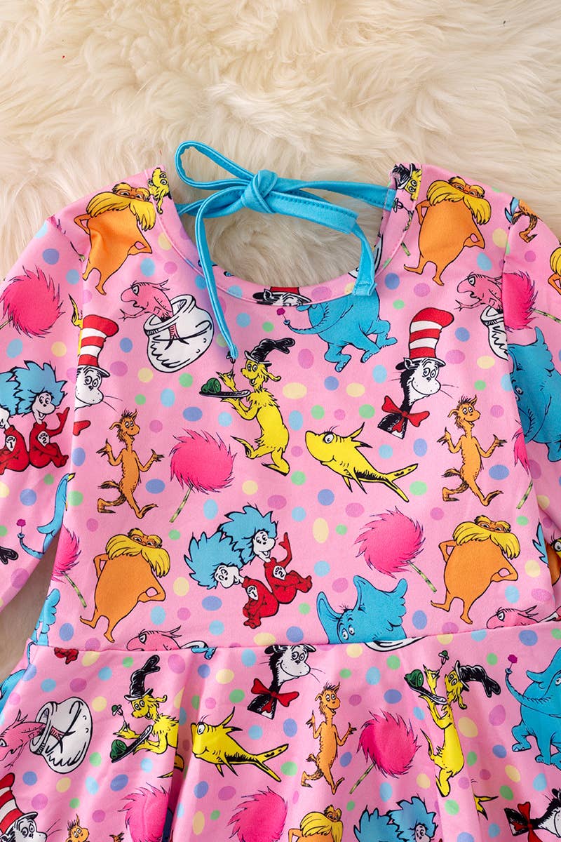 Kids Charm Online - Wholesale Clothing Set - Baby - Dr.Seu*s" pink top & bottoms set with fur bells. OFG42984 JE1