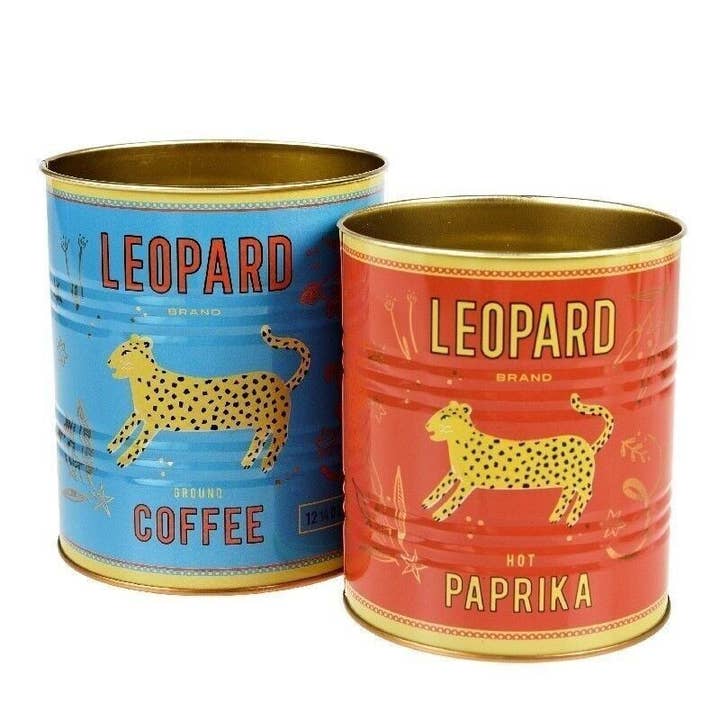 Medium Leopard Storage Tins (Set of 2) for wholesale by Rex B2B - UK