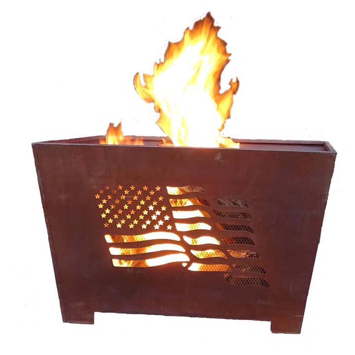 Eagle Fire Basket, Steel, Rust for wholesale by Esschert Design USA