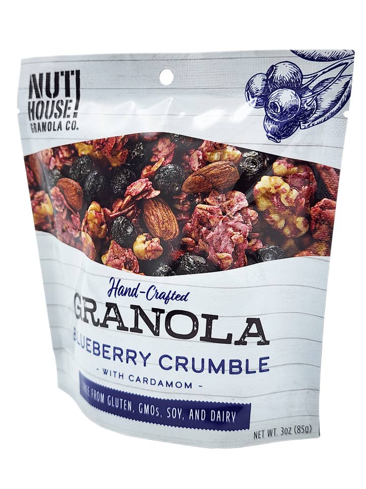 Blueberry Crumble Granola, 24 x 3oz for wholesale by NutHouse! Granola Company