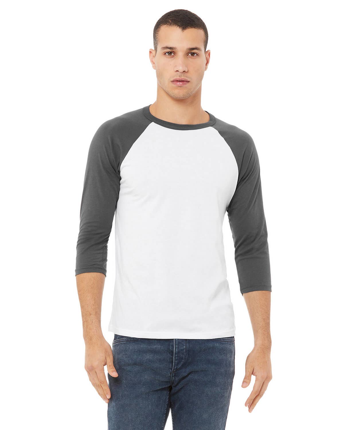 Total Apparel - Wholesale T-Shirt - Men's - Bella + Canvas 3200 - Unisex 3/4-Sleeve Baseball T-Shirt17