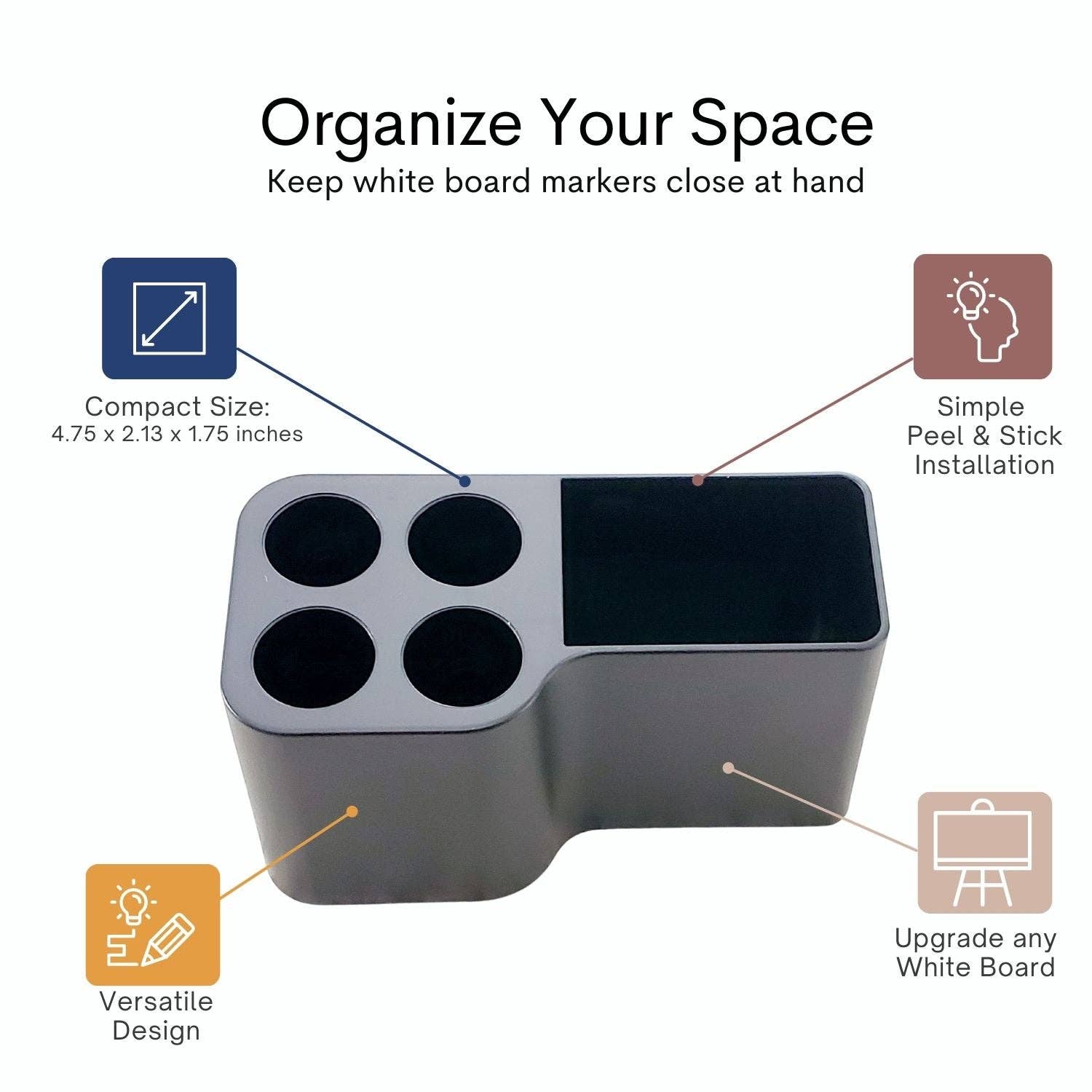 Storage Theory - Vente Tableau blanc/tableau effaçable à sec - Support de Mini Marqueur1