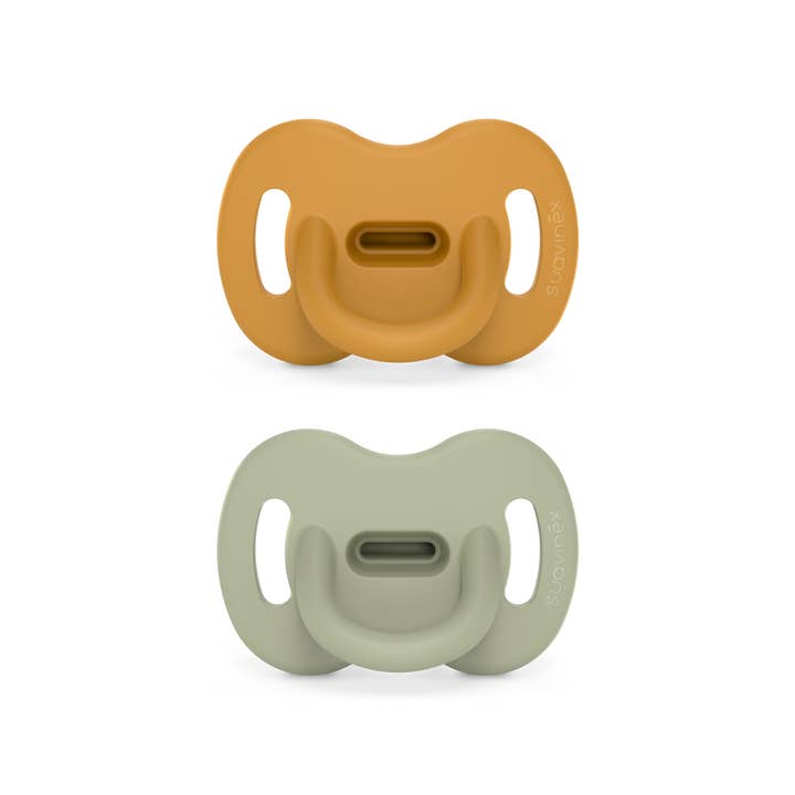 Suavinex Color Ess SX PRO™ 2PK Pacifier Set 6-18m- Mstrd/Grn for wholesale by BEABA & Childhome